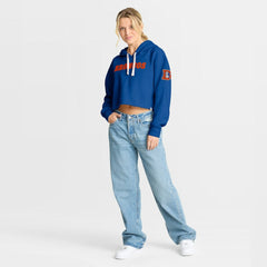 Denver Broncos Women's Oversized Hometown Heritage Cropped Hoodie - Royal Hoodies
