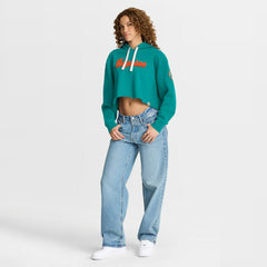 Miami Dolphins Women's Oversized Hometown Heritage Cropped Hoodie - Aqua Hoodies
