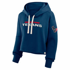 Houston Texans Women's Oversized Hometown Heritage Cropped Hoodie - Navy Hoodies