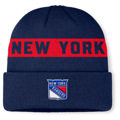 New York Rangers Fanatics Authentic Pro Rink Cuffed Knit Hat - Navy | US 202498857