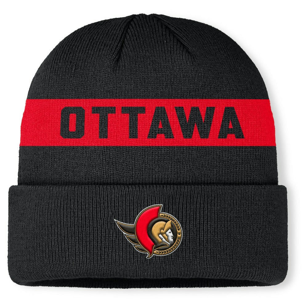 Ottawa Senators Fanatics Authentic Pro Rink Cuffed Knit Hat - Black | US 202498859