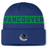 Vancouver Canucks Fanatics Authentic Pro Rink Cuffed Knit Hat - Blue | US 202498876
