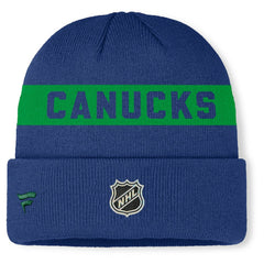 Vancouver Canucks Fanatics Authentic Pro Rink Cuffed Knit Hat - Blue | US 202498876