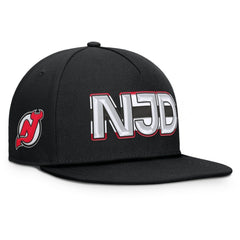 New Jersey Devils Fanatics Authentic Pro Rink Team Code Snapback Hat - Black | US 202498906