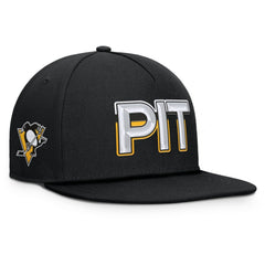 Pittsburgh Penguins Fanatics Authentic Pro Rink Team Code Snapback Hat - Black | US 202498912