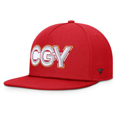 Calgary Flames Fanatics Authentic Pro Rink Team Code Snapback Hat - Red | US 202498925