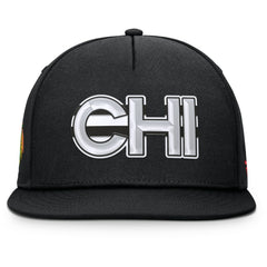 Chicago Blackhawks Fanatics Authentic Pro Rink Team Code Snapback Hat - Black | US 202498927