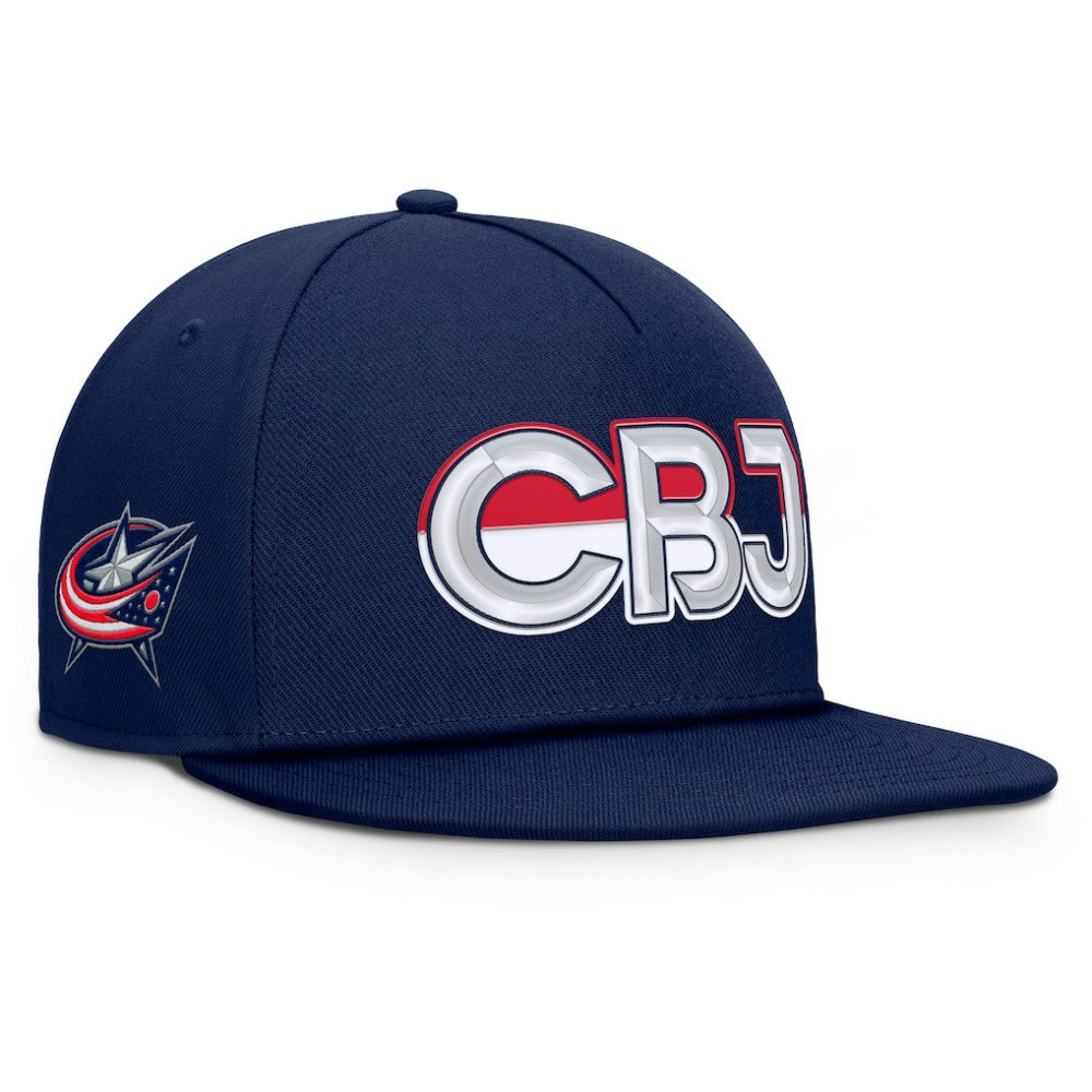 Columbus Blue Jackets Fanatics Authentic Pro Rink Team Code Snapback Hat - Navy | US 202498932