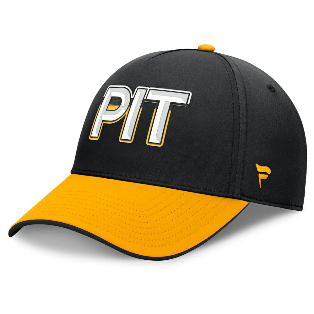Pittsburgh Penguins Fanatics Authentic Pro Rink Team Code Flex Hat - Black/Gold | US 202498976