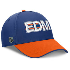 Edmonton Oilers Fanatics Authentic Pro Rink Team Code Flex Hat - Royal/Orange | US 202498992
