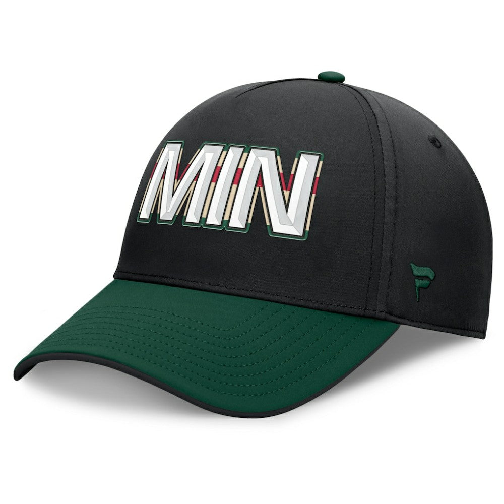 Minnesota Wild Fanatics Authentic Pro Rink Team Code Flex Hat - Black/Green | US 202498998