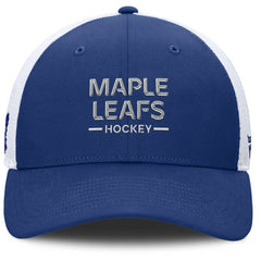 Toronto Maple Leafs Fanatics Authentic Pro Rink Lockup Adjustable Trucker Hat - Blue/White | US 202499005