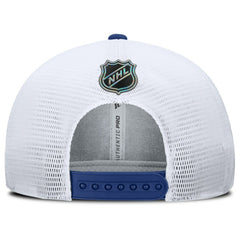 Toronto Maple Leafs Fanatics Authentic Pro Rink Lockup Adjustable Trucker Hat - Blue/White | US 202499005