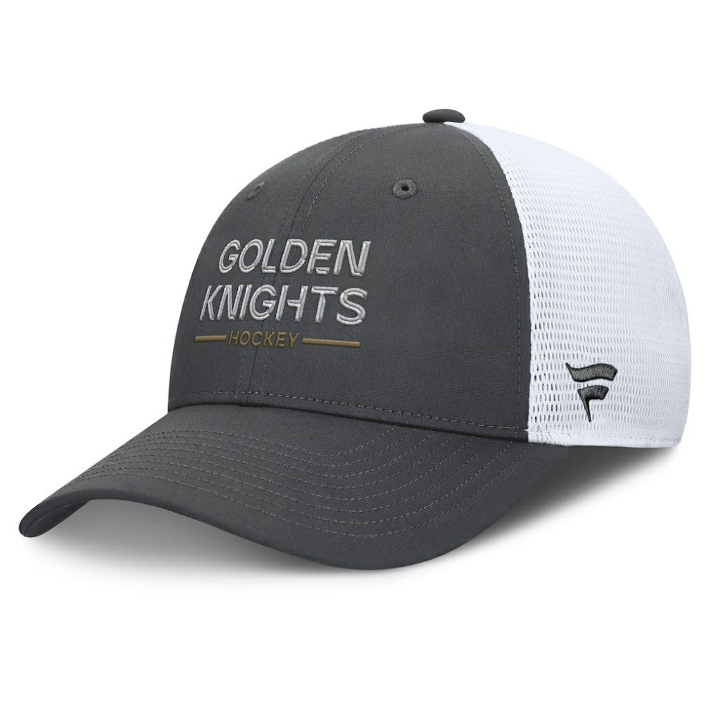 Vegas Golden Knights Fanatics Authentic Pro Rink Lockup Adjustable Trucker Hat - Gray/White | US 202499007