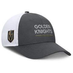 Vegas Golden Knights Fanatics Authentic Pro Rink Lockup Adjustable Trucker Hat - Gray/White | US 202499007