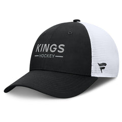 Los Angeles Kings Fanatics Authentic Pro Rink Lockup Adjustable Trucker Hat - Black/White | US 202499030