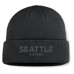 Seattle Kraken Fanatics Authentic Pro Road Cuffed Knit Hat - Black | US 202499124