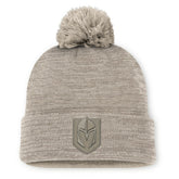 Vegas Golden Knights Fanatics Authentic Pro Road Cuffed Knit Hat with Pom - Tan | US 202499223