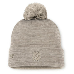 Vegas Golden Knights Fanatics Authentic Pro Road Cuffed Knit Hat with Pom - Tan | US 202499223