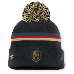 Vegas Golden Knights Fanatics Women's Authentic Pro Rink Cuffed Knit Hat with Pom - Black | US 202499232