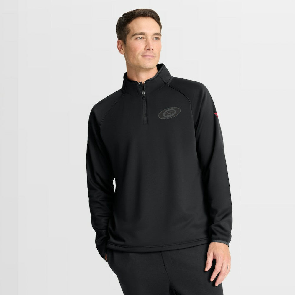 Carolina Hurricanes Fanatics Authentic Pro Tonal Rink Raglan Quarter-Zip Pullover - Black | US 202502645