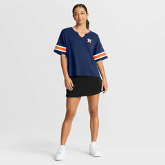 Houston Astros Fanatics Women's Curl Route T-Shirt - Navy T-shirts