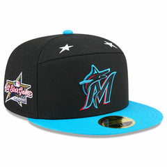 Miami Marlins New Era 2025 MLB All-Star Game Side Patch 59FIFTY Fitted Hat - Black/Blue Hats