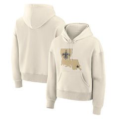 New Orleans Saints Women's Dove Legacy Pullover Hoodie - Cream Hoodies