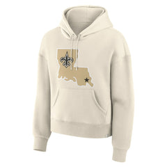 New Orleans Saints Women's Dove Legacy Pullover Hoodie - Cream Hoodies