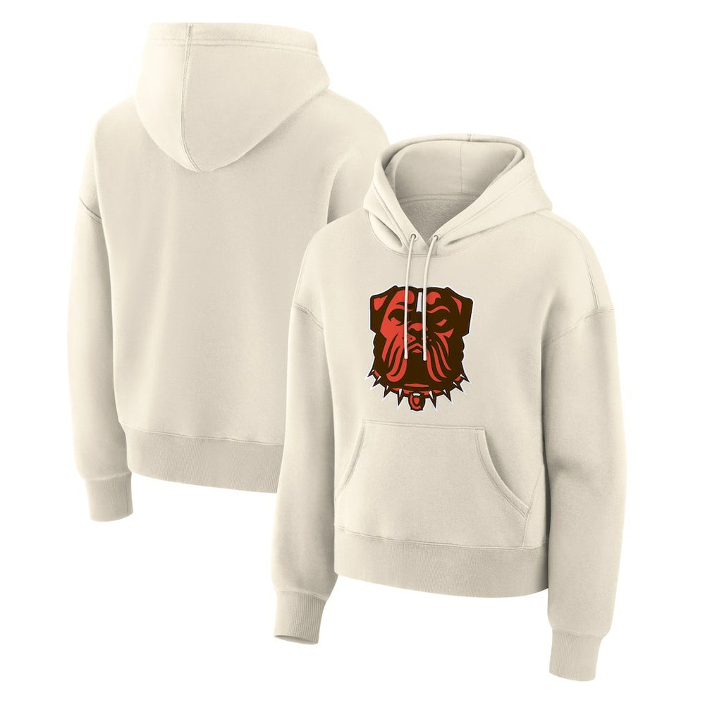 Cleveland Browns Women's Dove Legacy Pullover Hoodie - Cream Hoodies