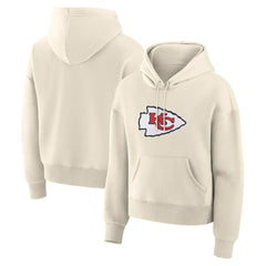 Kansas City Chiefs Women's Dove Legacy Pullover Hoodie - Cream Hoodies