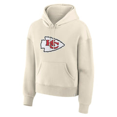 Kansas City Chiefs Women's Dove Legacy Pullover Hoodie - Cream Hoodies