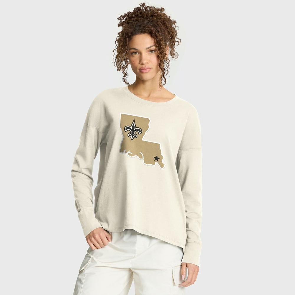 New Orleans Saints Women's Dove Legacy Long Sleeve T-Shirt - Cream T-shirts