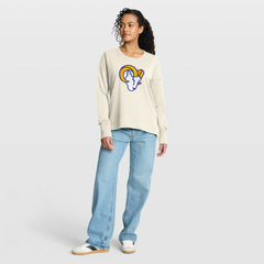 Los Angeles Rams Women's Dove Legacy Long Sleeve T-Shirt - Cream T-shirts