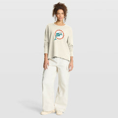Miami Dolphins Women's Dove Legacy Long Sleeve T-Shirt - Cream T-shirts