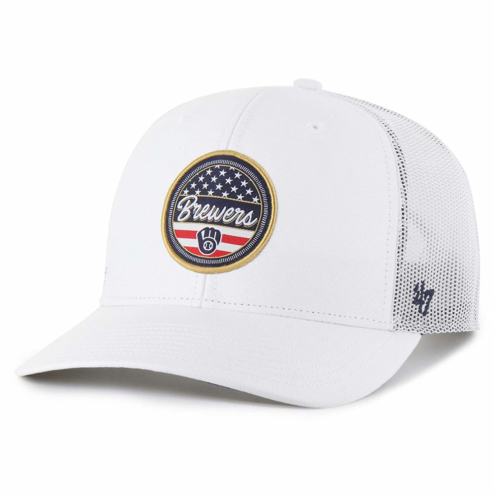 Milwaukee Brewers '47 Homage Adjustable Trucker Hat - White Hats