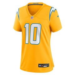 Justin Herbert Los Angeles Chargers Women's Alternate Charger Power Game Jersey - Gold Jerseys