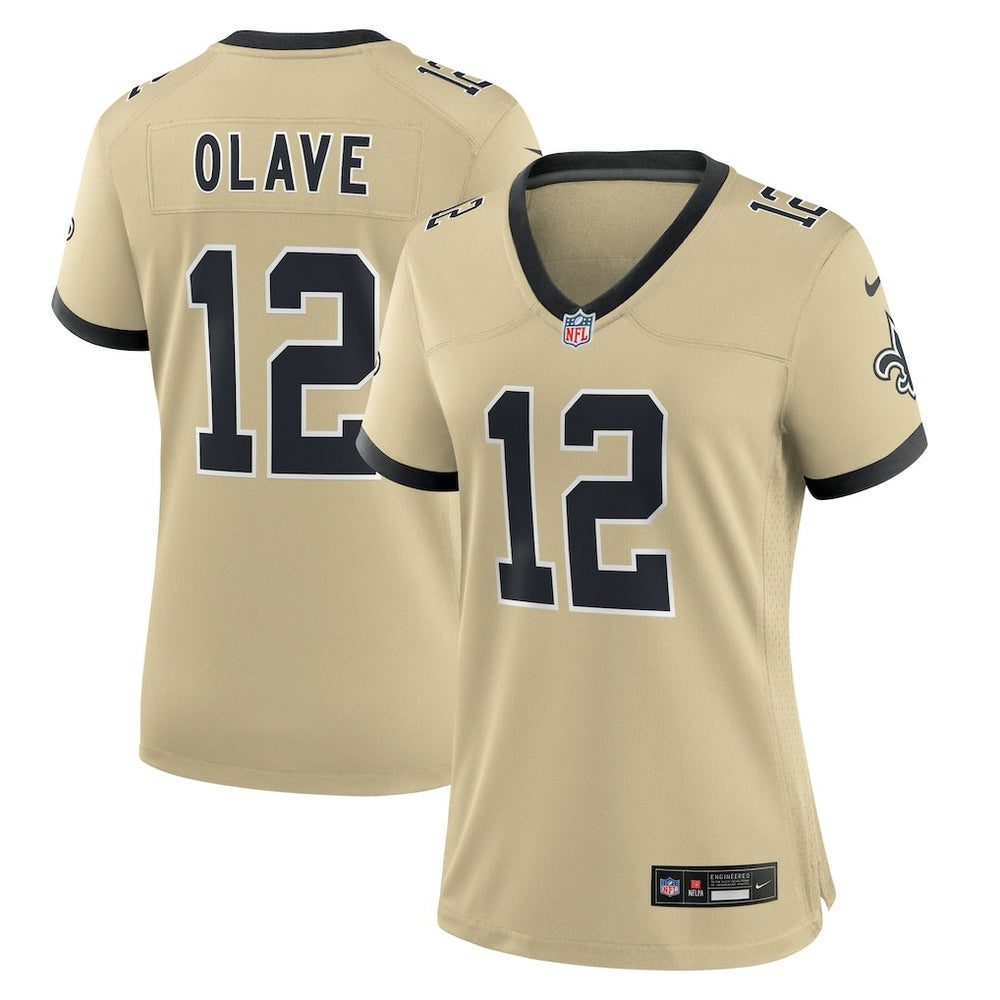 Chris Olave New Orleans Saints Women's Gameday Golds Alternate Game Player Jersey - Gold Jerseys