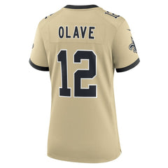 Chris Olave New Orleans Saints Women's Gameday Golds Alternate Game Player Jersey - Gold Jerseys