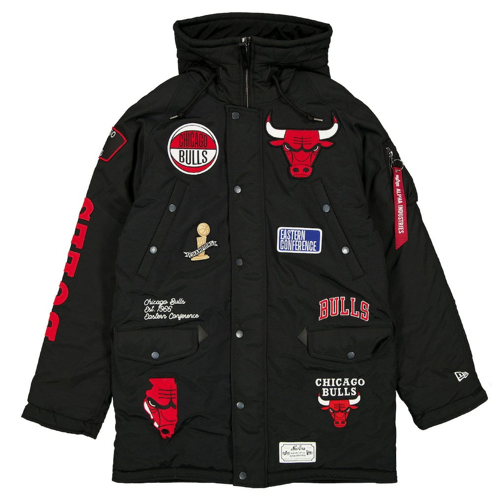Chicago Bulls x Alpha Industries Altitude Mod Full-Snap Parka Black - New Era