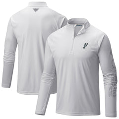 San Antonio Spurs Terminal Tackle Raglan Omni-Shade Quarter-Zip Jacket White - Columbia
