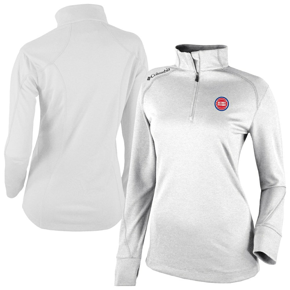 Detroit Pistons Women's Omni-Wick Shotgun 2.0 Quarter-Zip Pullover Top White - Columbia