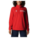 Atlanta Hawks Women's Skiff Guide Fleece Pullover Top Red - Columbia