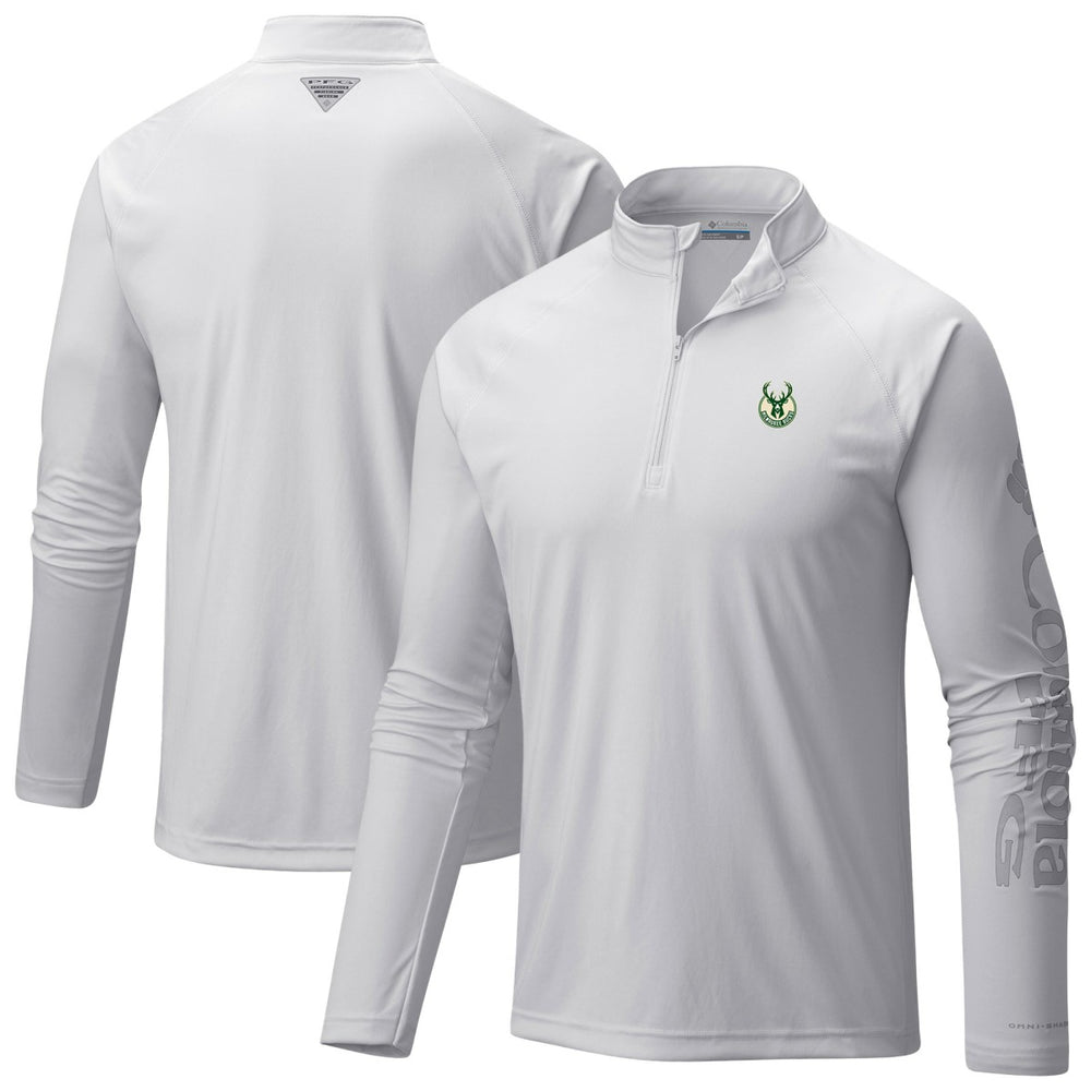 Milwaukee Bucks PFG Terminal Tackle Quarter-Zip Top White - Columbia outlet