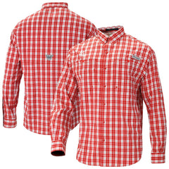 Houston Rockets Super Tamiami Omni-Shade Long Sleeve Button-Down Shirt Red - Columbia