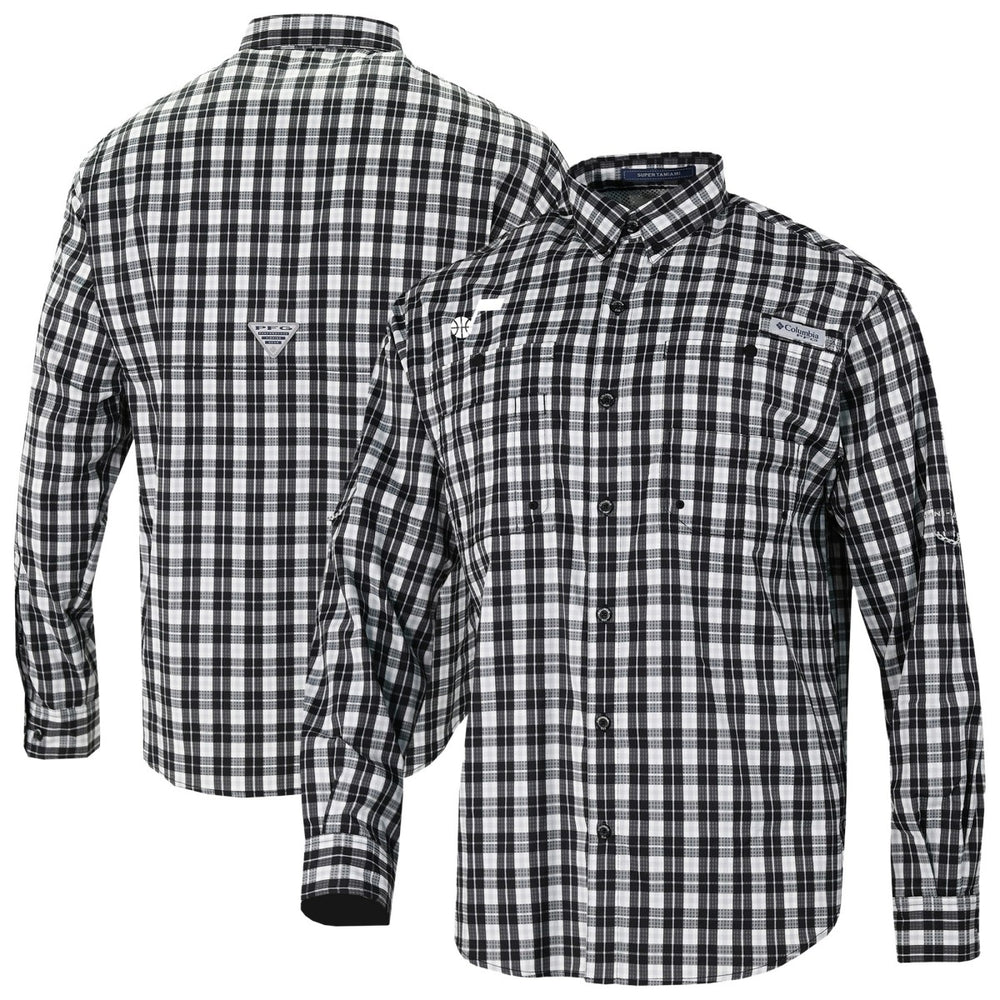 Utah Jazz Super Tamiami Omni-Shade Long Sleeve Button-Down Shirt Black - Columbia