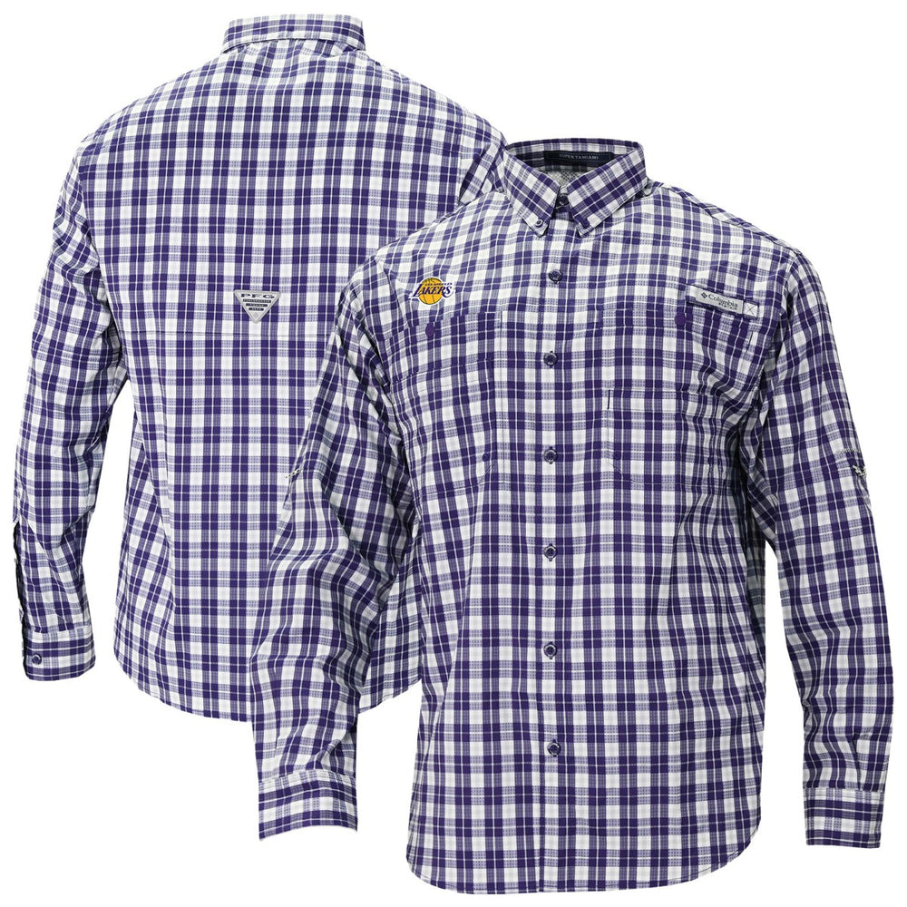 Los Angeles Lakers Super Tamiami Omni-Shade Long Sleeve Button-Down Shirt Purple - Columbia outlet