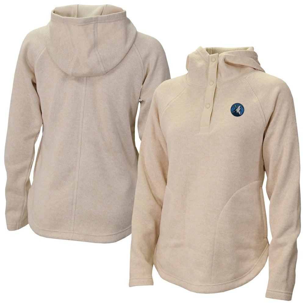 Minnesota Timberwolves Women's Sweater Weather Quarter-Snap Hoodie Cream - Columbia