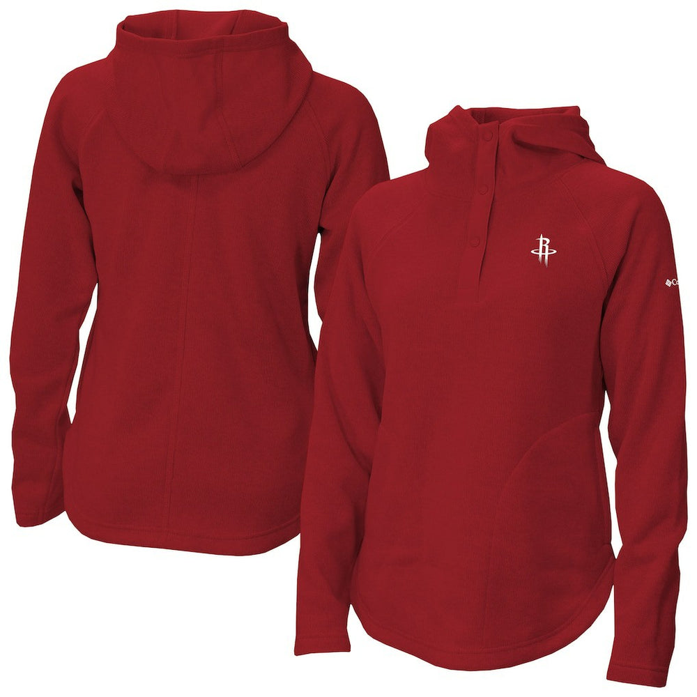 Houston Rockets Women's Sweater Weather Quarter-Snap Hoodie Red - Columbia