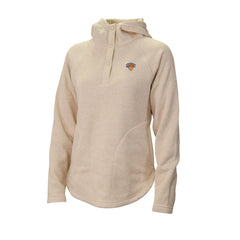 New York Knicks Women's Sweater Weather Quarter-Snap Hoodie Cream - Columbia